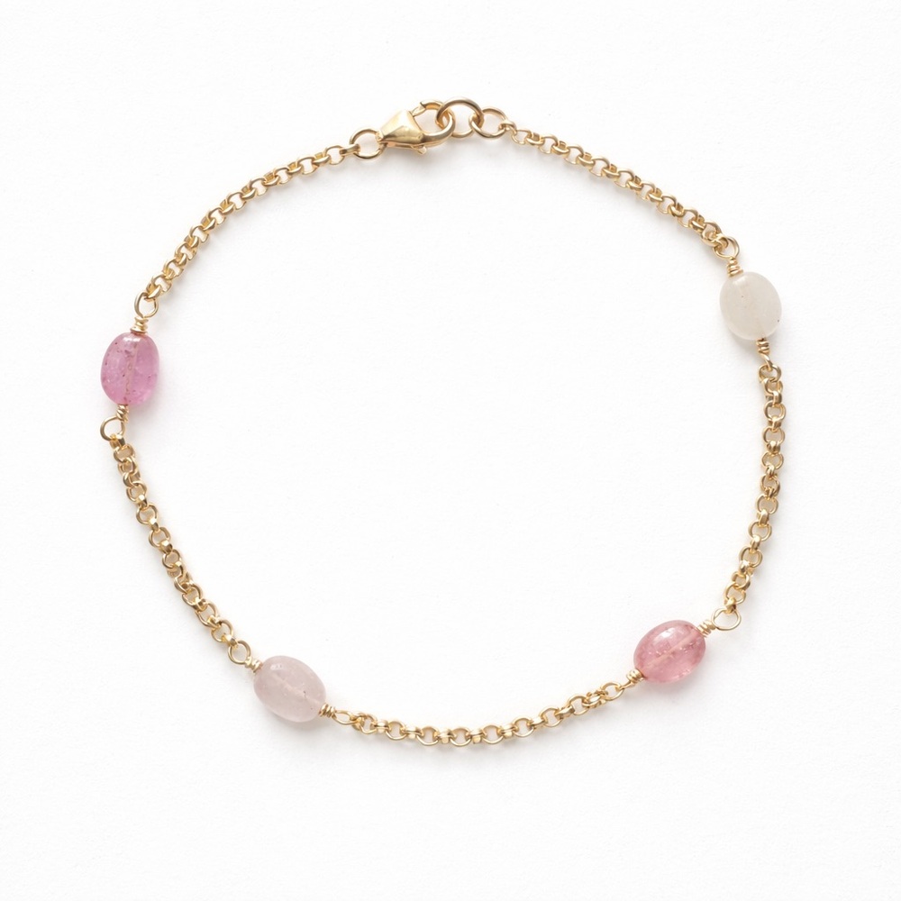 14K Gold filled Sapphire Station Bracelet